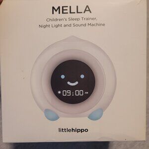 MELLA Little Hippo Children’s Sleep Trainer/Night Light/Sound Machine - Blue